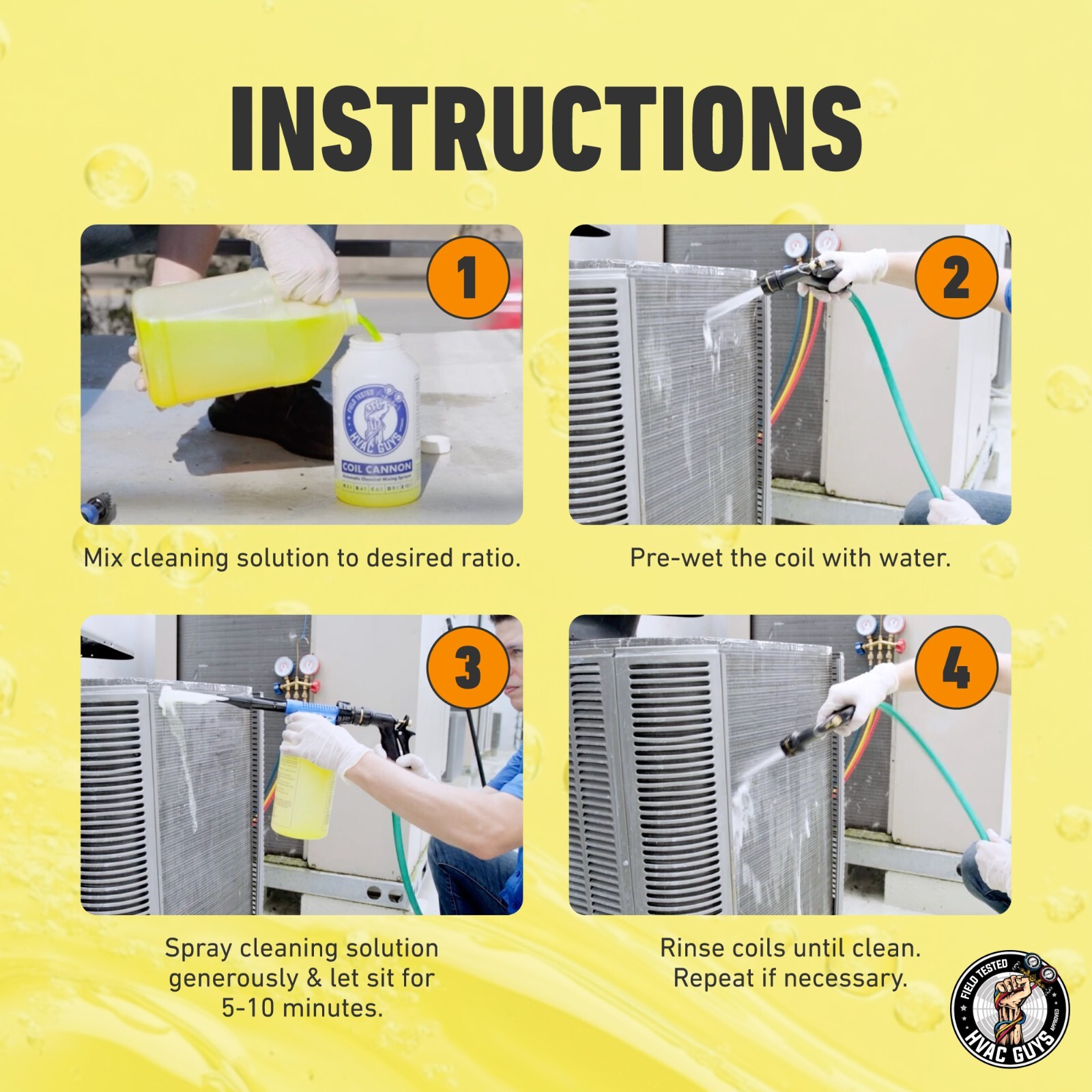 HVAC Guys AC Coil Cleaner for Condensers & Evaporators | No Rinse Coil Cleaner