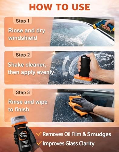 Oil Film Cleaning Brush for Car Windshield, 100g Glass Oil Film Remover with