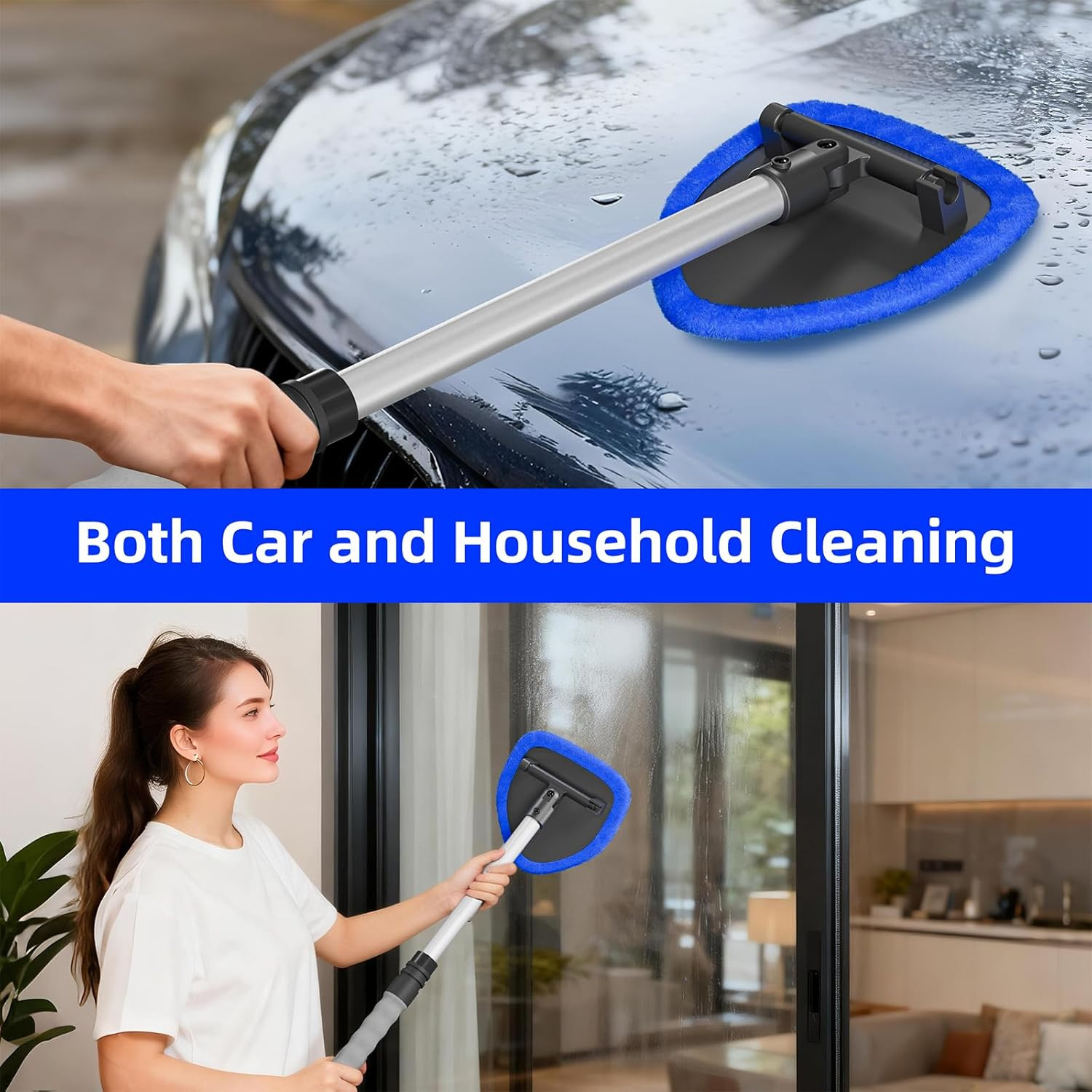 desin Windshield Cleaning Tool, Car Window Cleaner Windshield Cleaner with 4 Reu