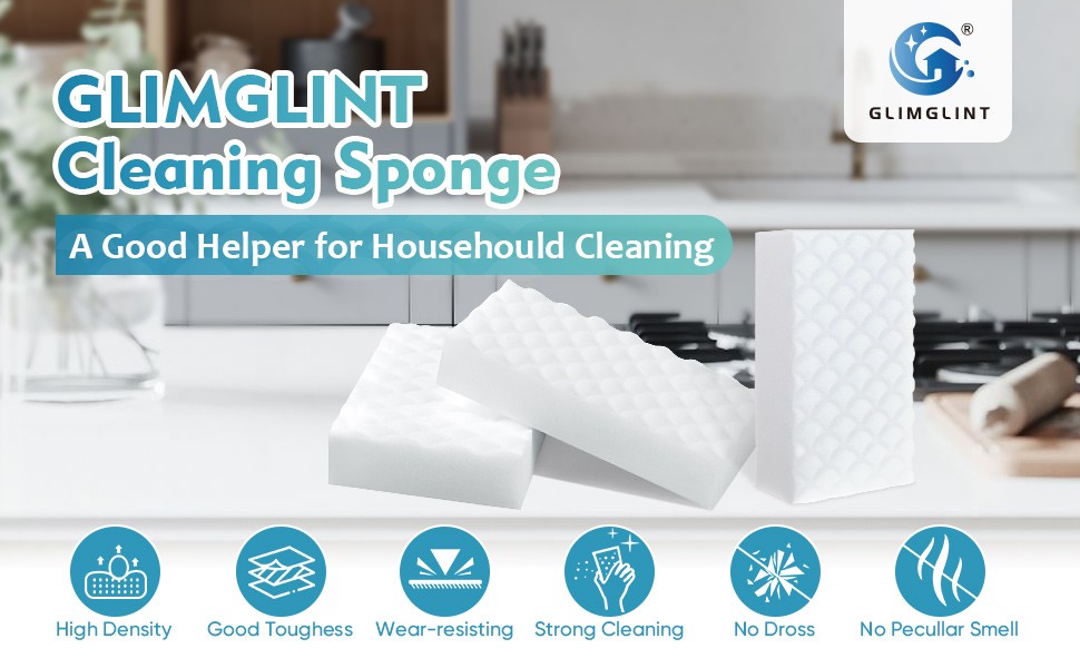 12PK Magic Sponges Cleaning Eraser, Powerful Scrubber Foam Pads, 2X Density