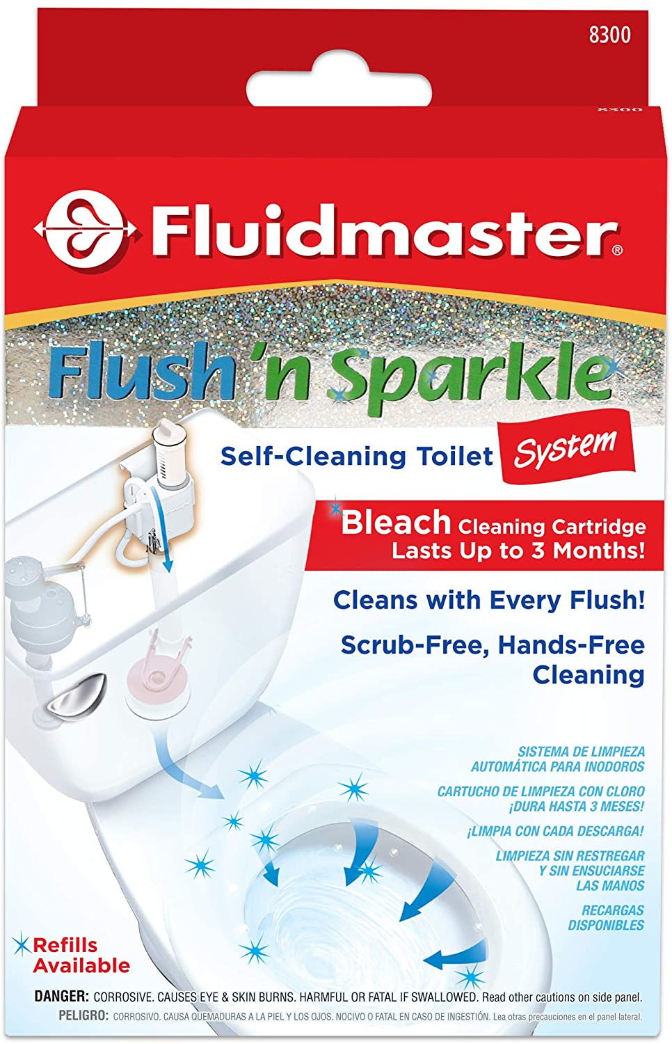 Fluidmaster 8102P8 Flush ‘n Sparkle Refills, Blue, 2-Pack, Upgraded