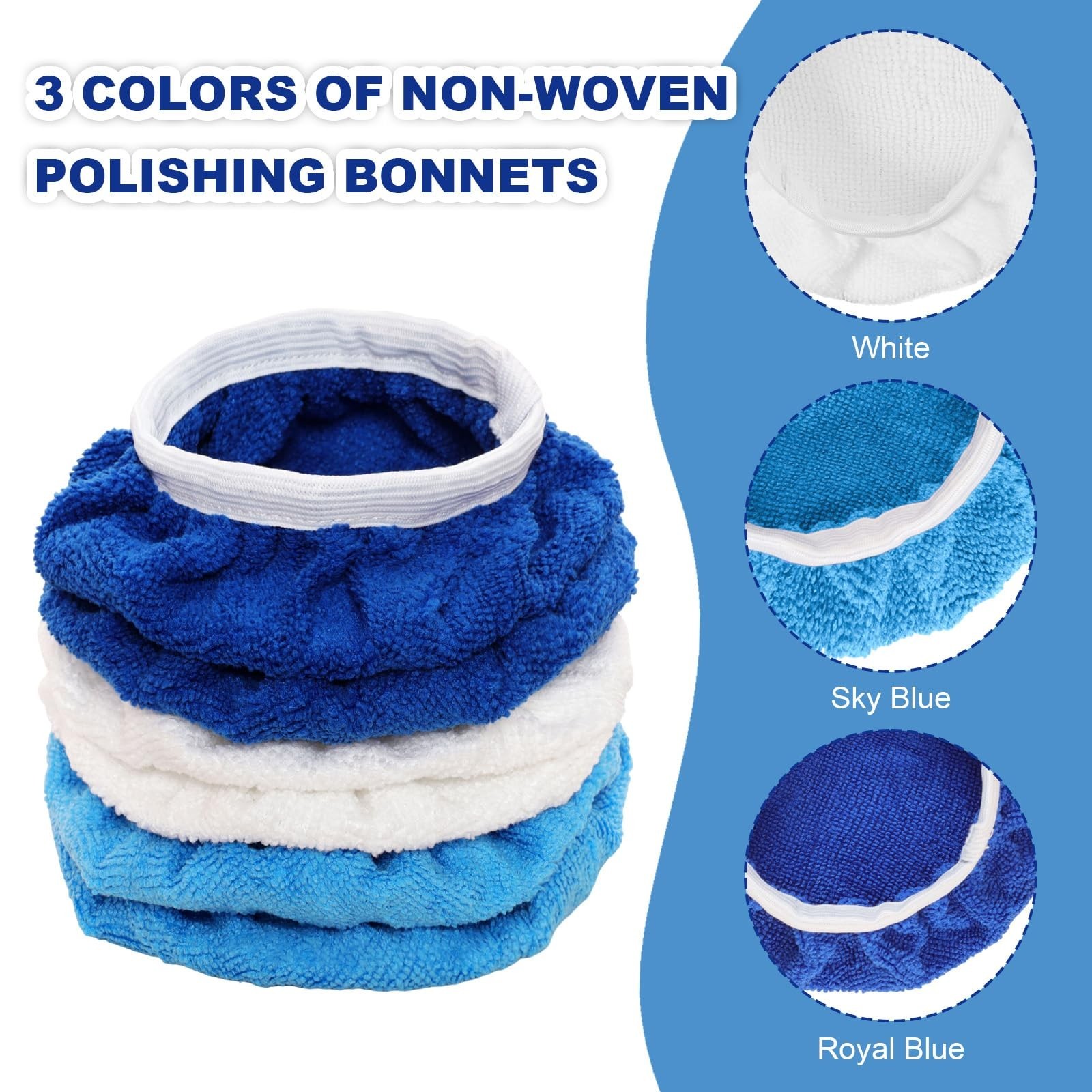 15 Pieces Car Polisher Pad Bonnet Microfiber Polishing Bonnet Buffing Pads Or…