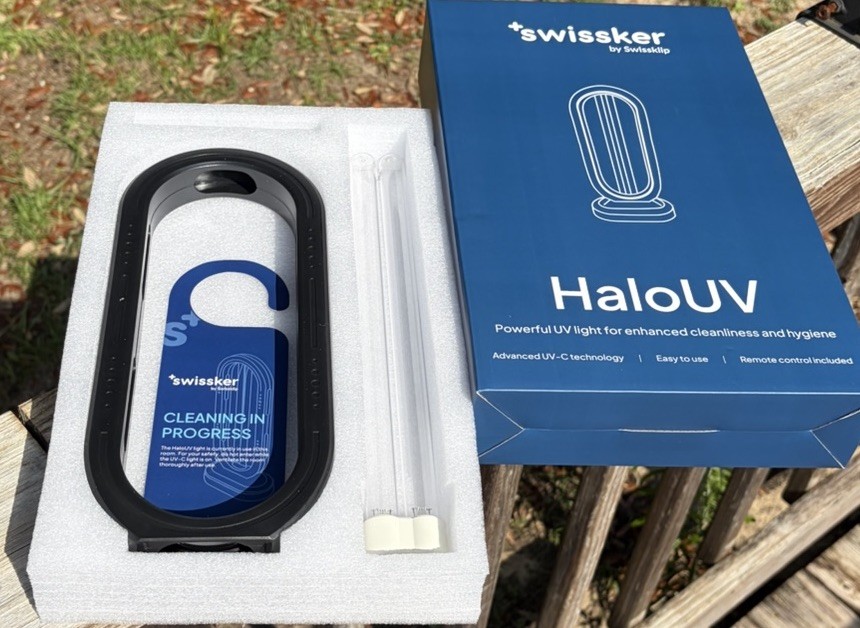 Swissker by Swissklip HaloUV Frame and Bulb ONLY with Door Hanger Bulb Works EUC