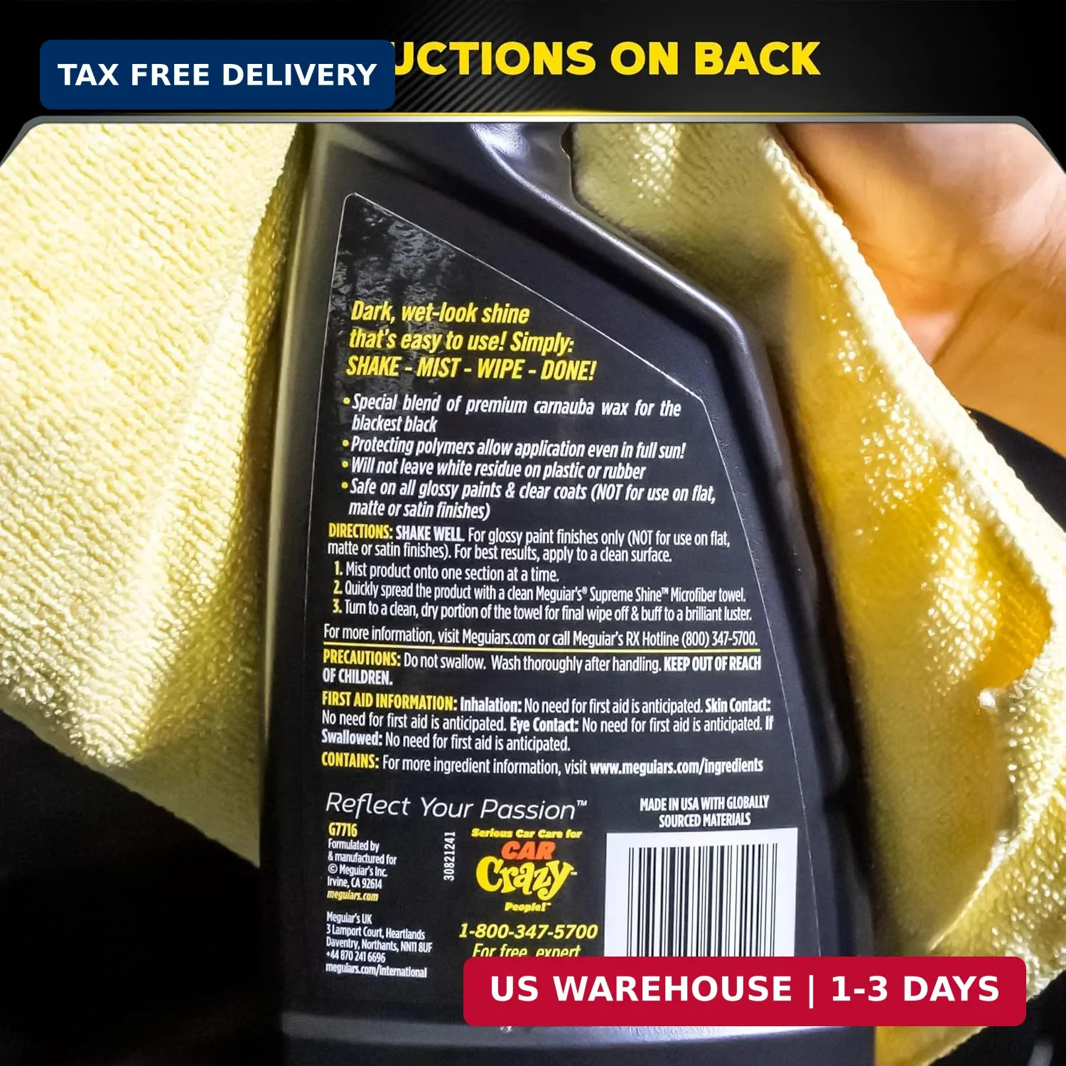 Meguiar’s G7716 Gold Class Carnauba Quik Wax, Special Blend for Richness and Shi