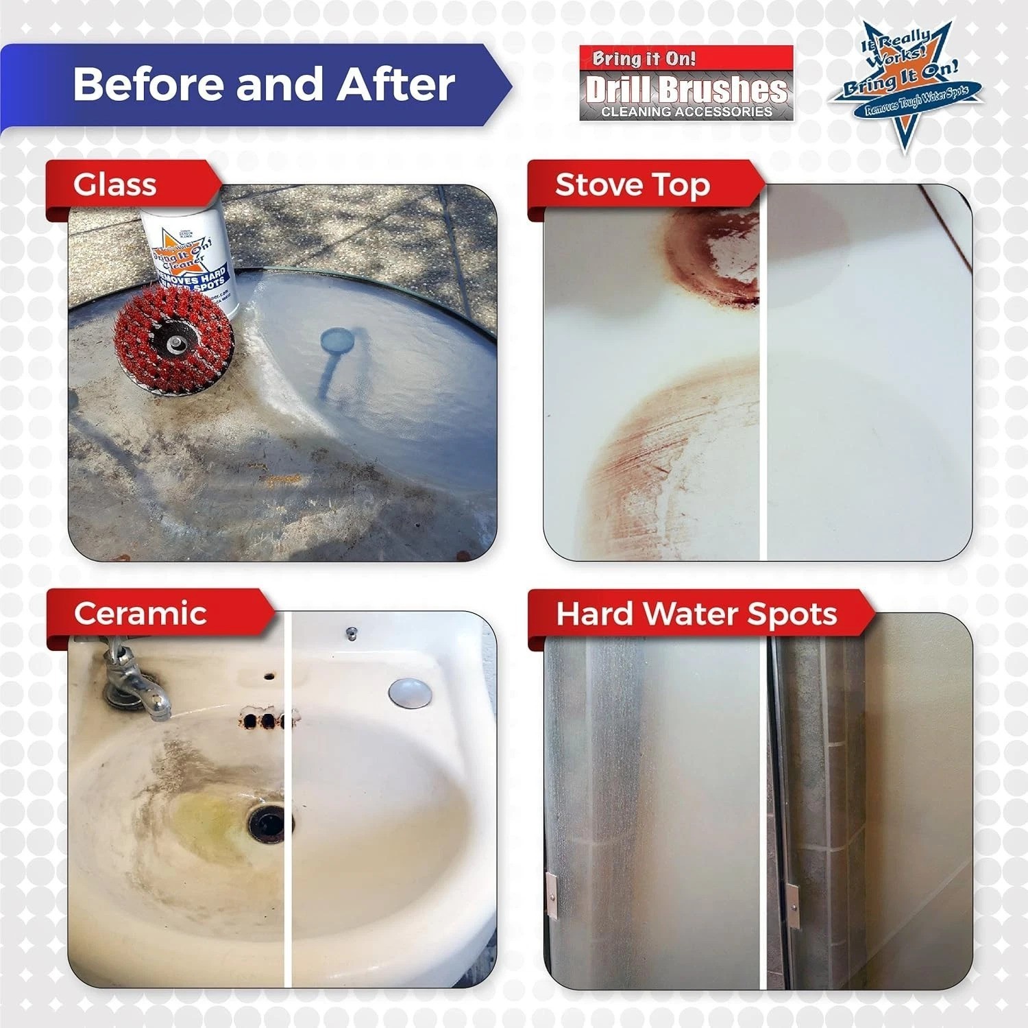 Transform Your Cleaning Routine: Hard Water Remover Plus Drill Brush Attachments