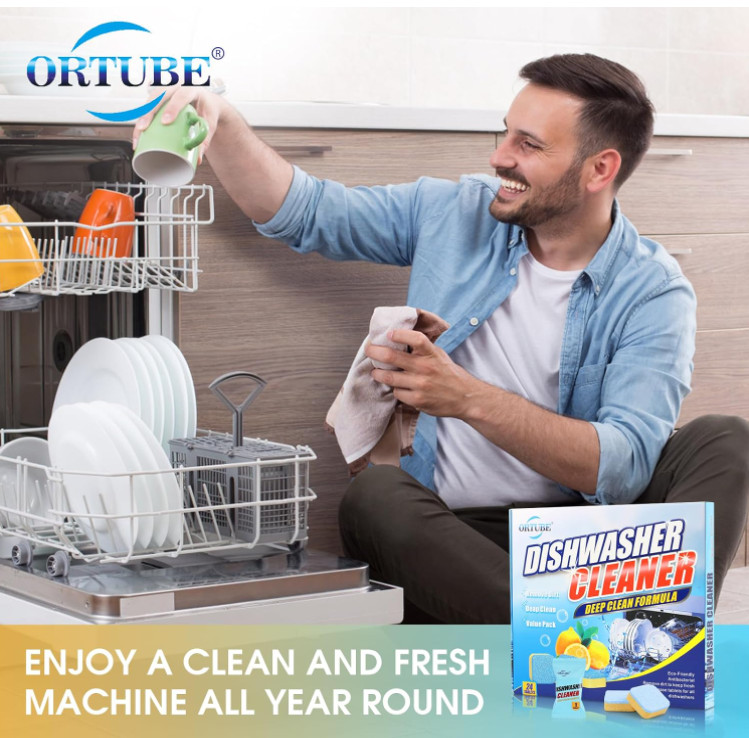 Dishwasher Cleaner tablets Deodorizer 24 Pack 1 Year Supply Deep Cleaning Septic