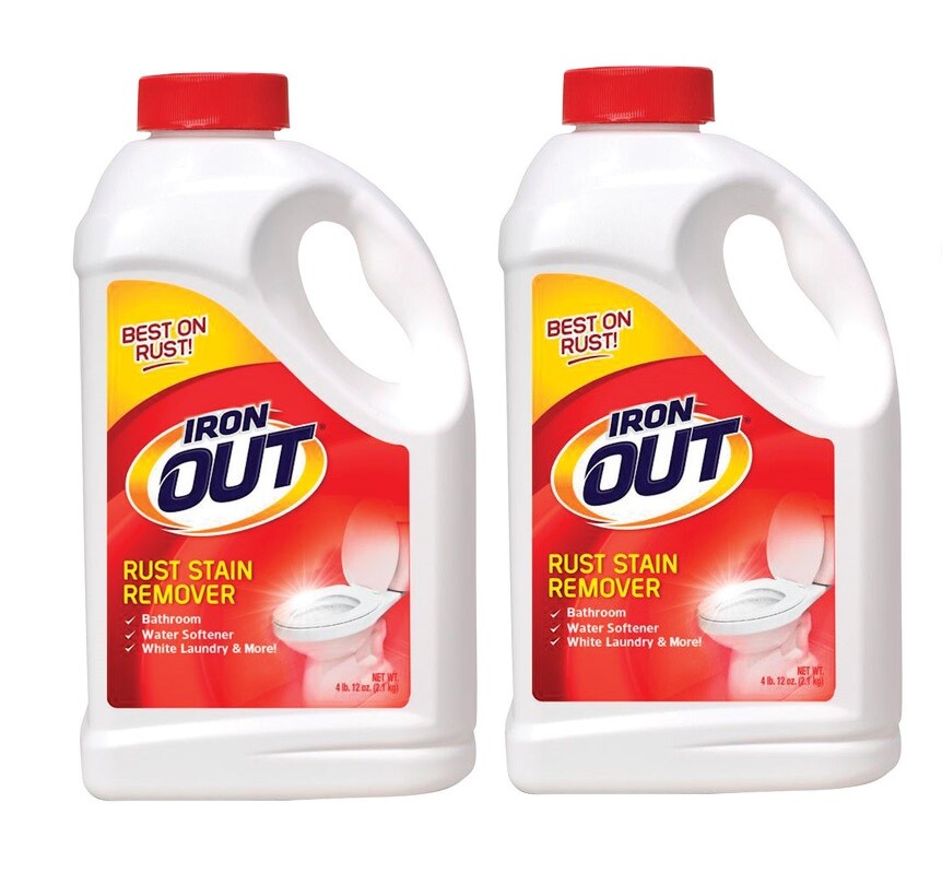 2~ IRON OUT Powder Multi Surface Rust Stain Remover Bowl Sink Cleaner 28oz IO30N