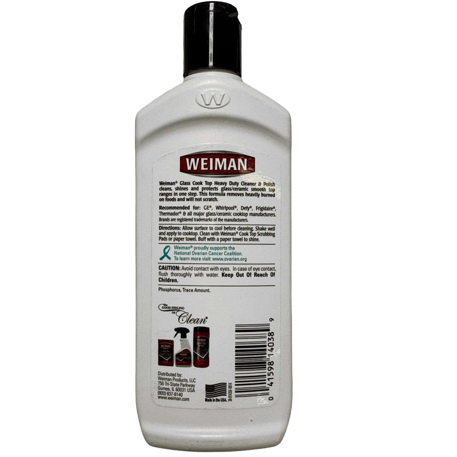2 Pack Weiman Glass Cooktop Heavy Duty Cleaner & Polish Shines and Protects