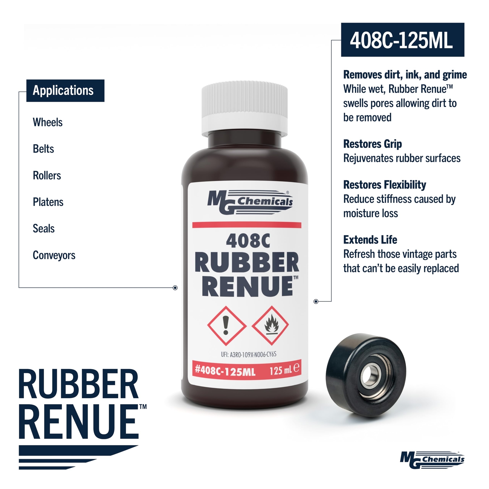 MG Chemicals 408C Rubber Renue Rejuvenate & Restore Rubber Belts and Platens