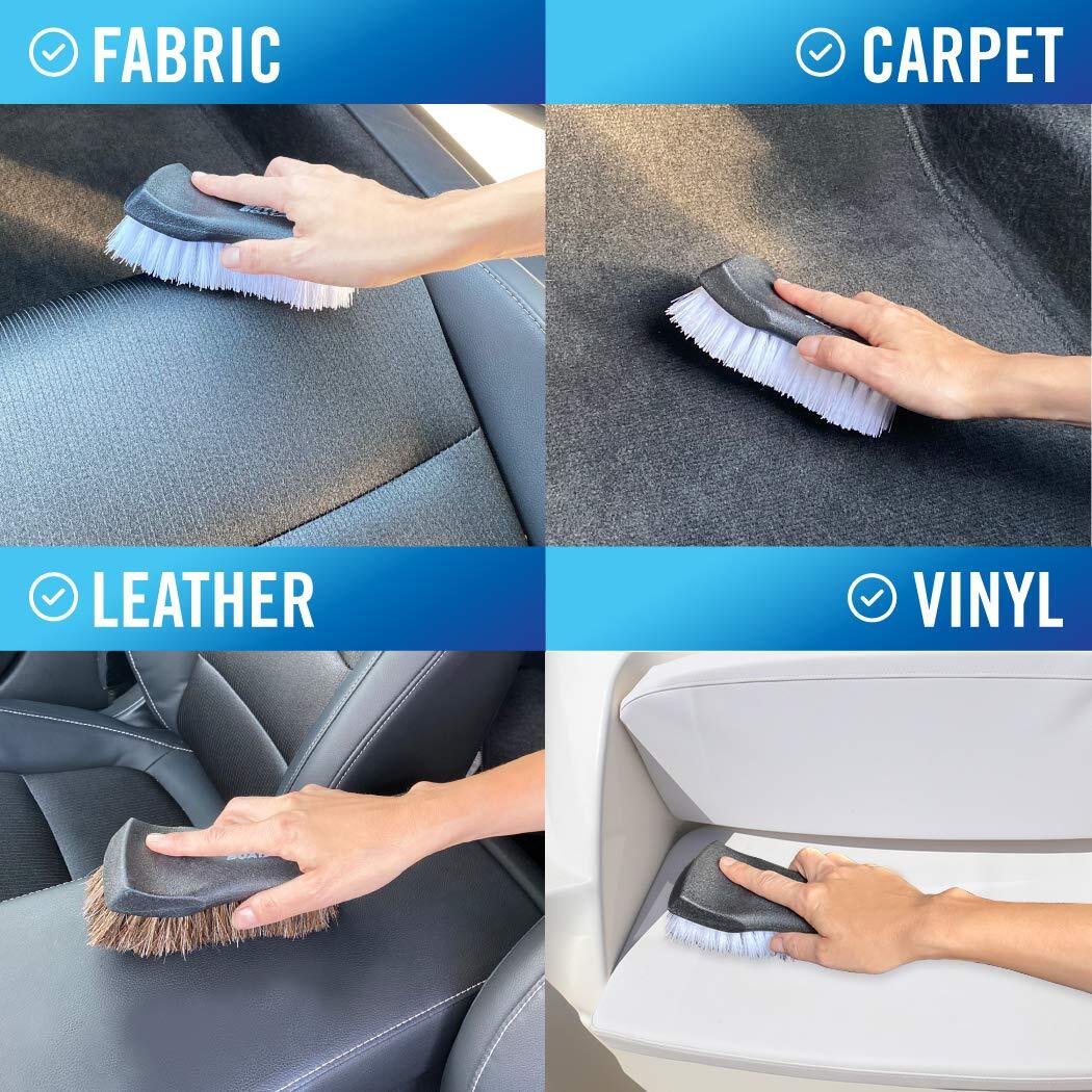Upholstery Brush Set Carpet Brush Car Cleaning Brush Horse Hair Brush and Car…