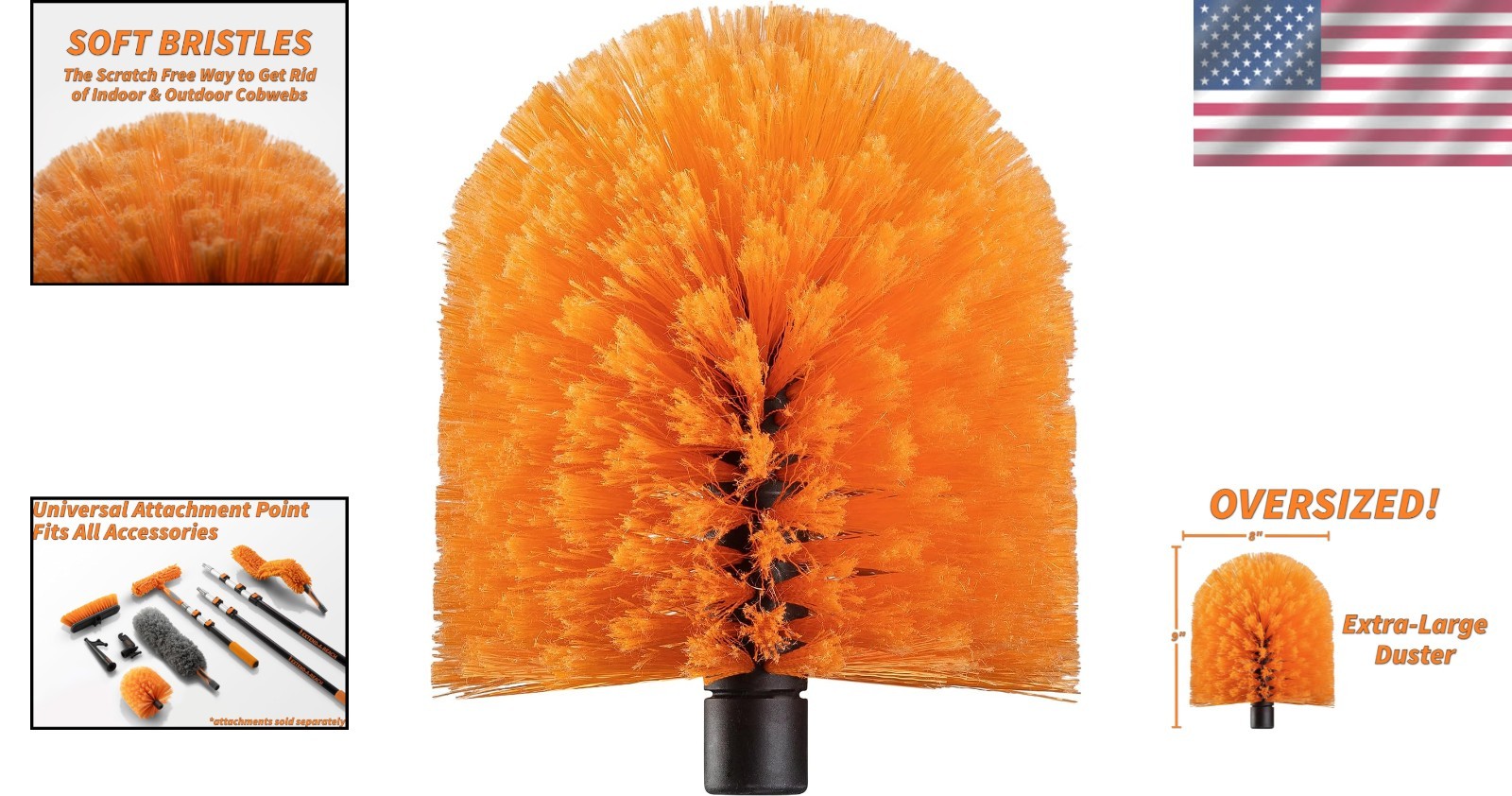Big & Puffy Cobweb Duster for Efficient Indoor/Outdoor Cleaning – Washable Tool
