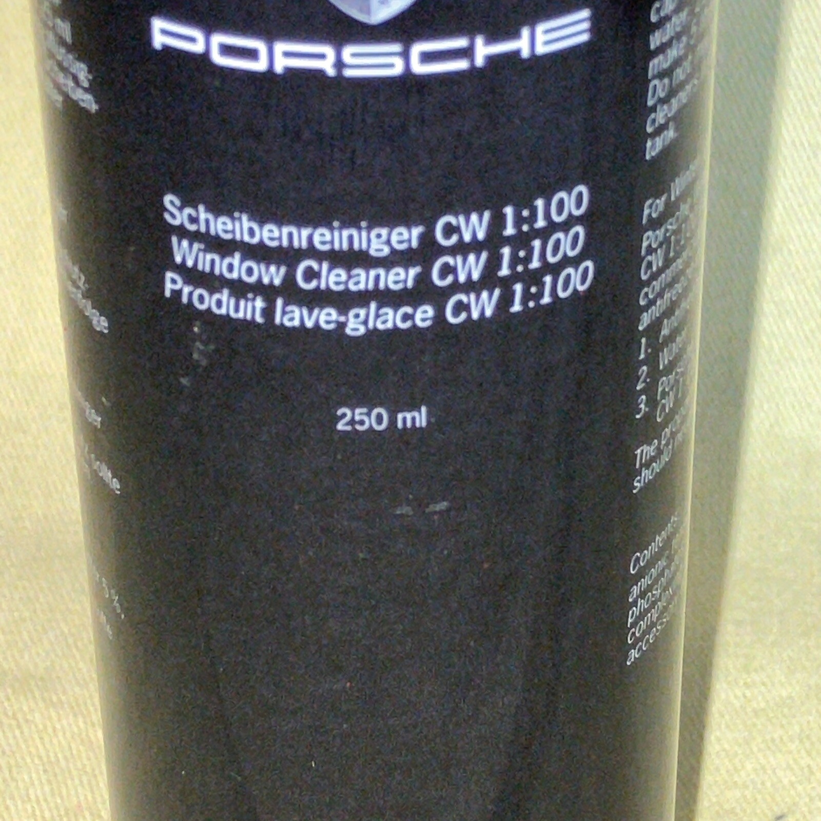 Genuine Porsche Exterior Window Glass Cleaner( TEQUIPMENT ) CW 1: 100 250ml
