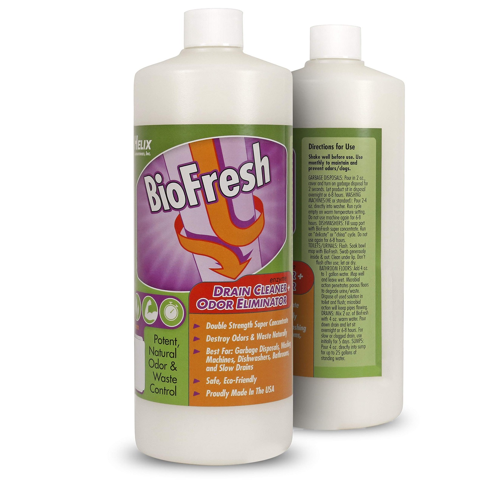 Enzyme Drain Cleaner & Deodorizer for Sink Drain, Showers, Septic Systems, Ba…