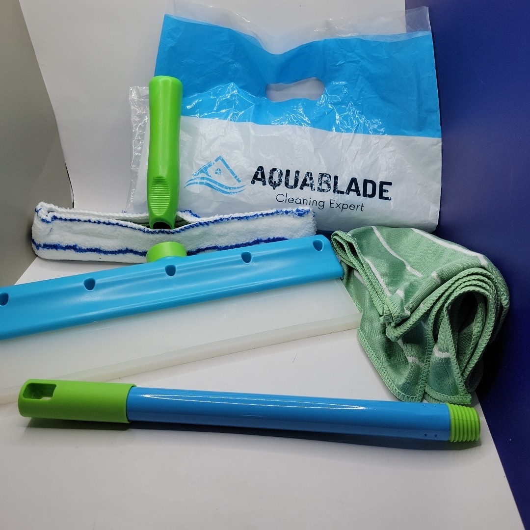 Aquablade Window Cleaning Kit, Aquablade Window Squeegee Recyclable Silicone NEW