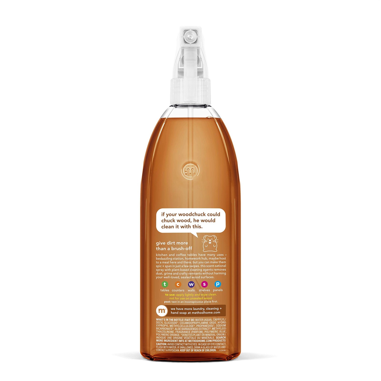 Method Daily Wood Cleaner, Almond, 28 Fl Oz (Pack of 1), Translucent Amber