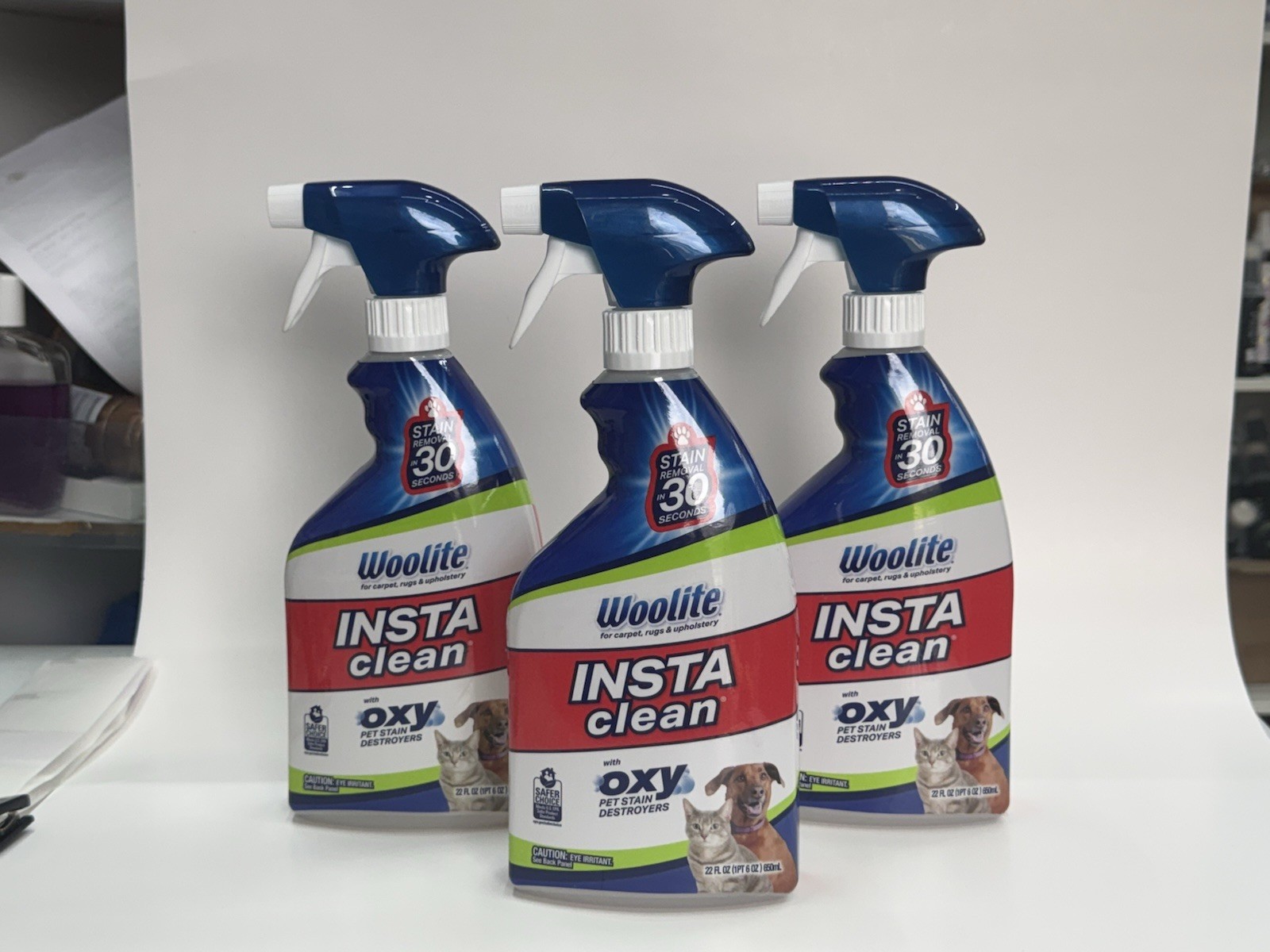 3-Pack) Woolite INSTA CLEAN Carpet Upholstery Rug PET STAIN ODOR OXY DESTROYER