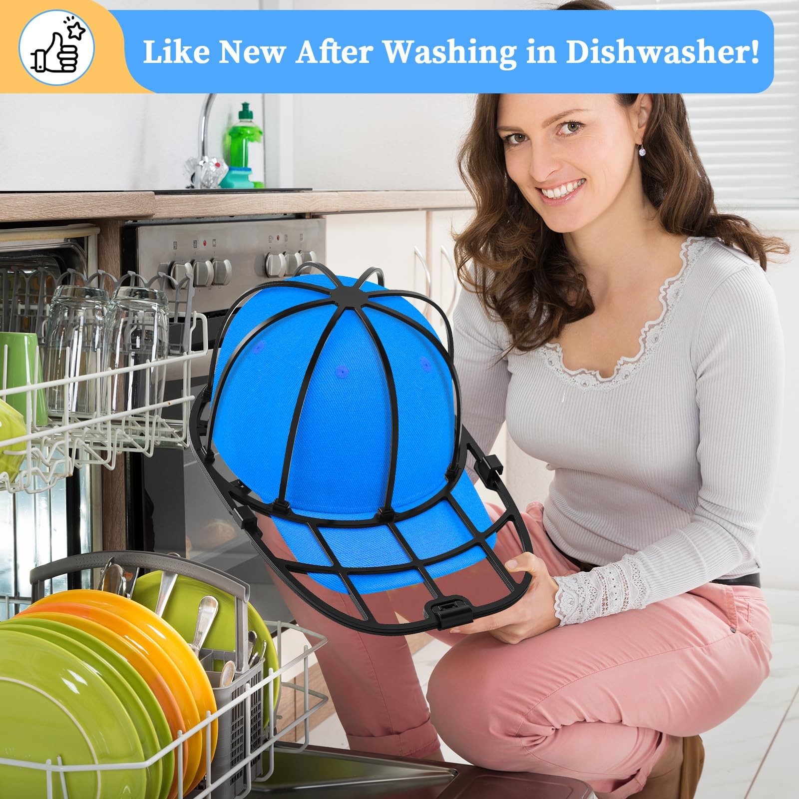 Hat Washer Cage,Hat Washer for Washing Machine and Dishwasher,Baseball Cap Wa…