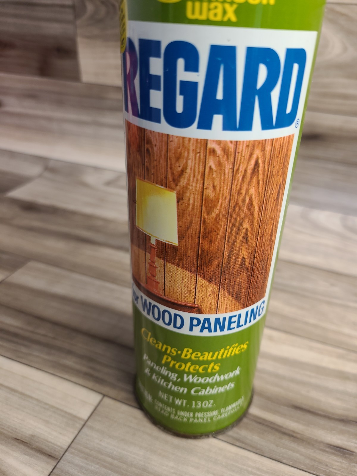 VTG SC Johnson Wax Regard Wood Paneling Cleaner Woodwork 13 Oz Metal Spray Can