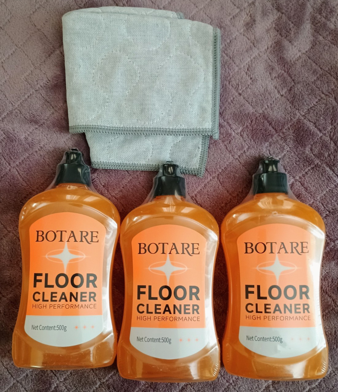 Botare Floor Cleaner Set 3x500g Bottles w/ Microfiber Cloth