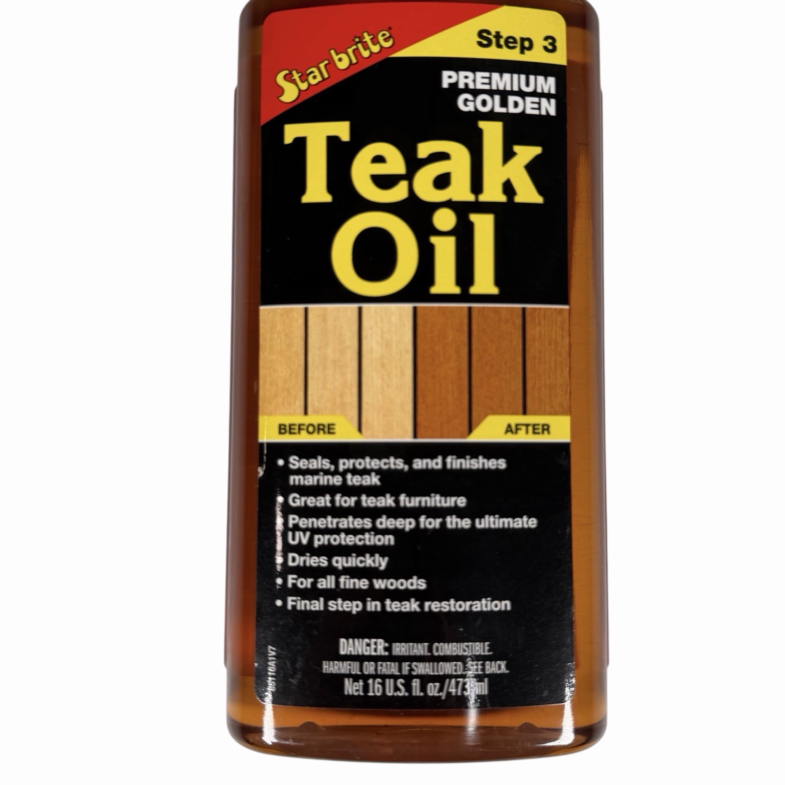 STAR BRITE Premium Golden Teak Oil 16 OZ Wood Sealer Preserver Finishes Step 3