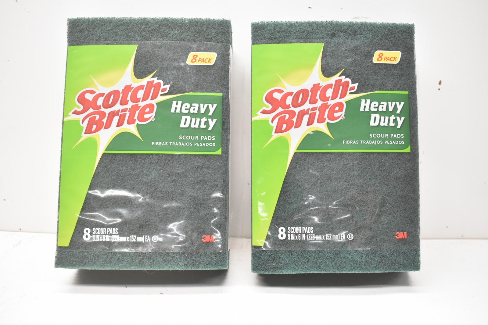 3M Scotch-Brite 220-8-CC Heavy Duty Scour Pads 9″x6″ ( LOT OF 16 TOTAL )