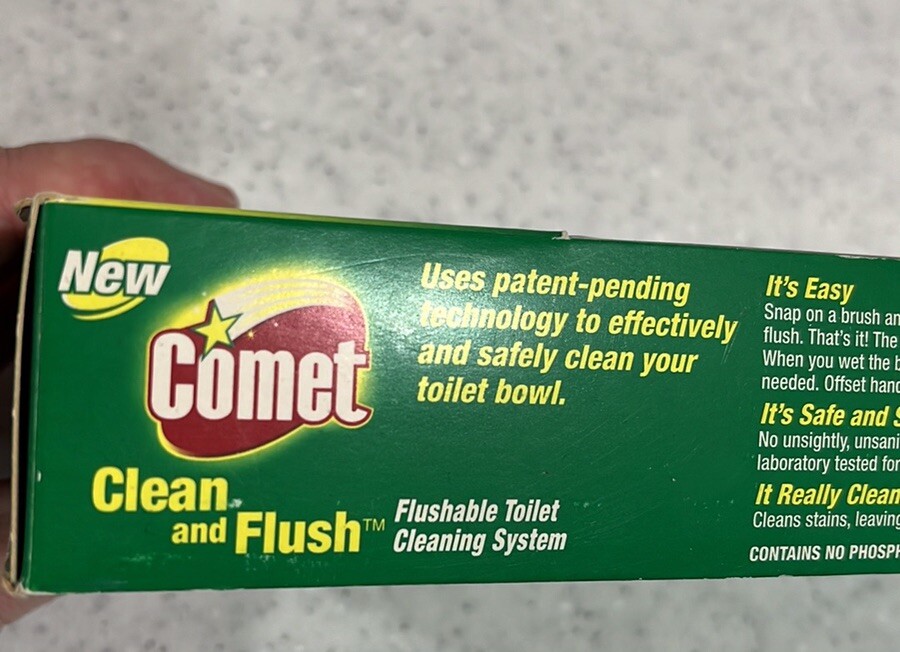 Vtg 2003 Comet Clean and Flush Flushable Toilet Cleaning System NOS~NIB~Prop/Use