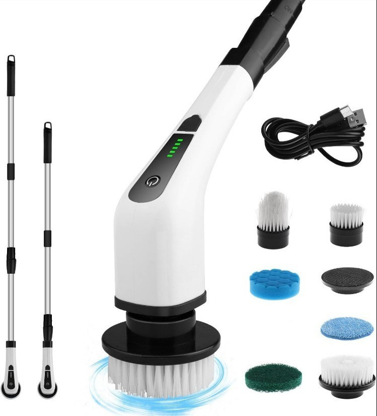 7 in 1 Electric Cleaning Brush Cordless Scrubber Kit 25W Adjustable Handle