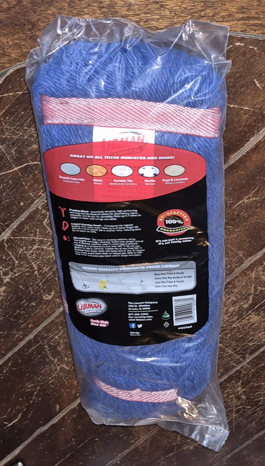 LIBMAN Commercial Premium Blue Blend Large Wet Mop Refill #00968