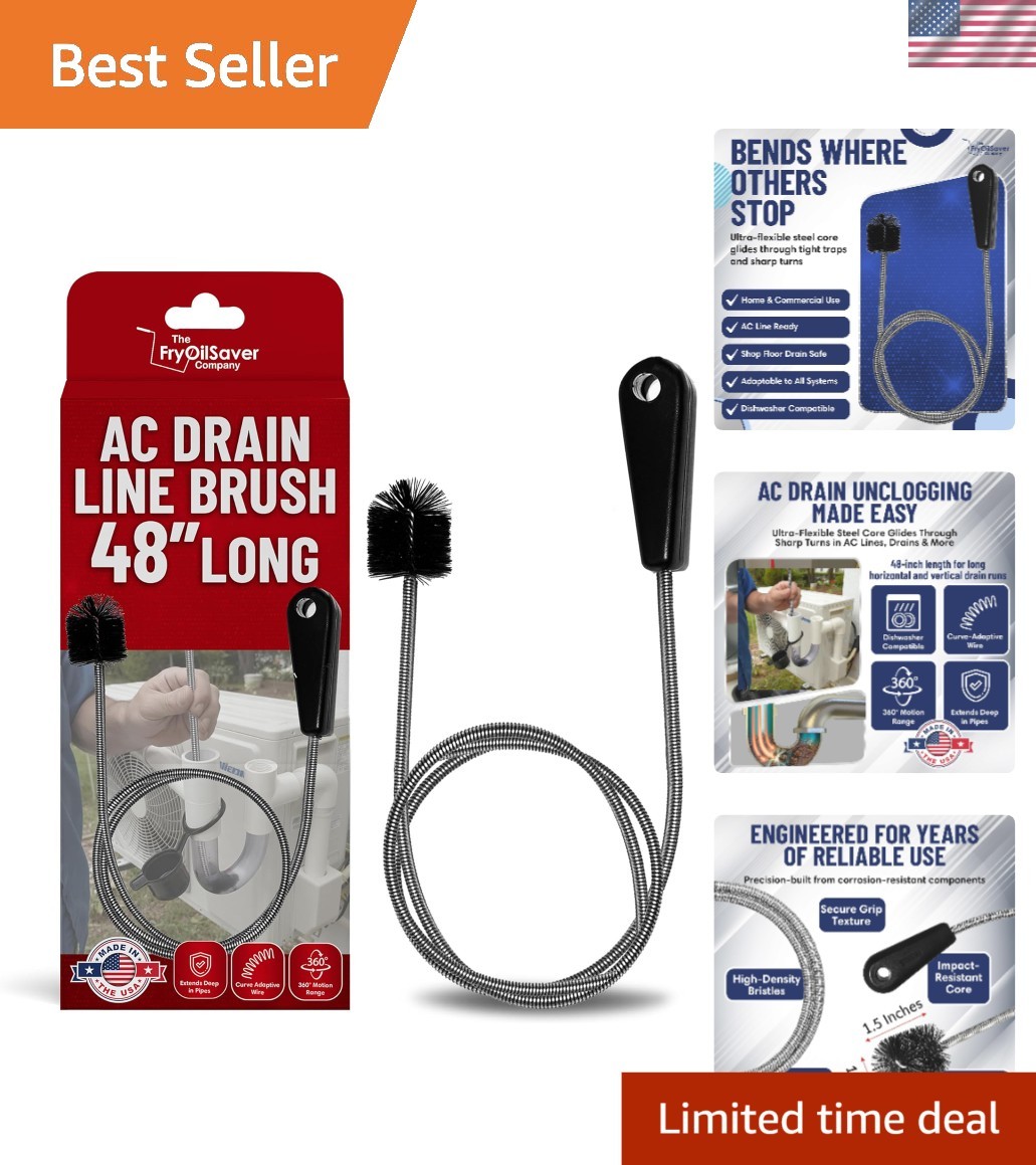 Long Flexible Drain Cleaning Brush – 48 Inch Snake for Hair & Grease Removal