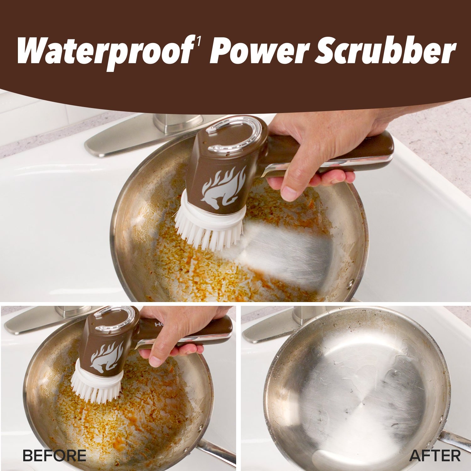 Horsepower Handheld Cordless Rechargeable Spinning Power Scrubber