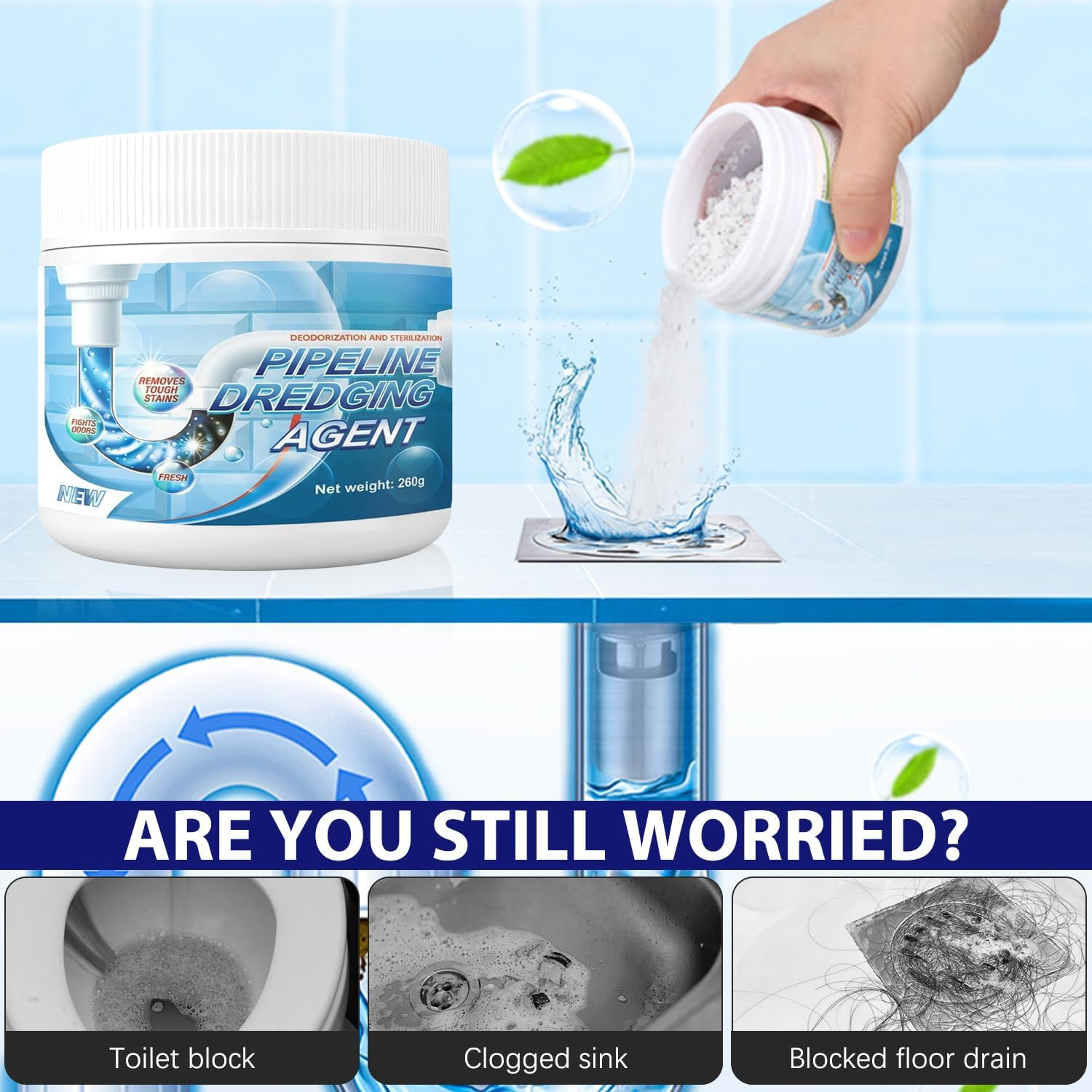 Pipeline Dredging Agent-Sink Drain Hair Clog Remover Cleaner,Toilet Unclogger