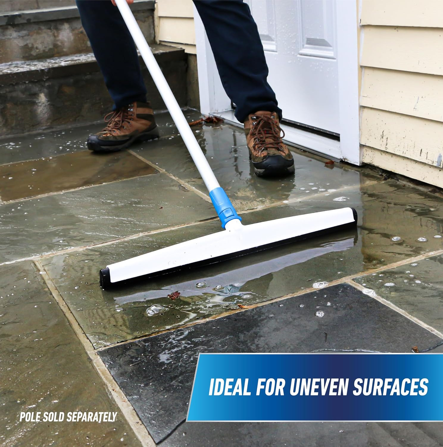 – Professional Aquaflex Uneven Surface Floor Squeegee with Splash Guard, 22″