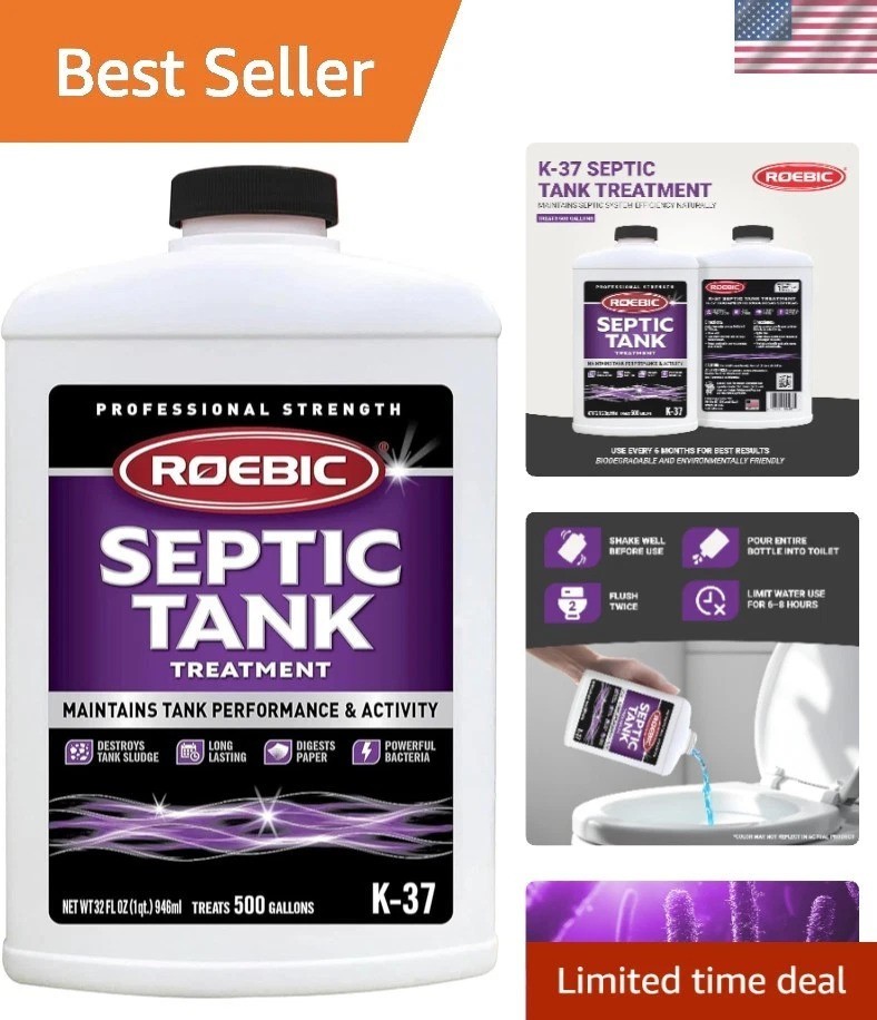 Eco-Friendly Septic Tank Treatment – 32 Fl Oz for Clog Prevention & Odor Control