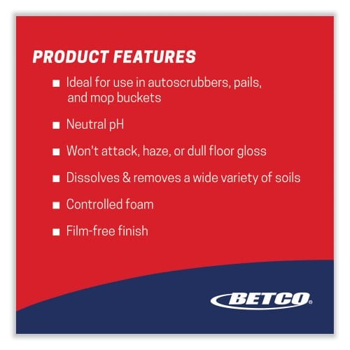 4 Pack Gallon Lemon Betco PH 7 Floor Cleaner