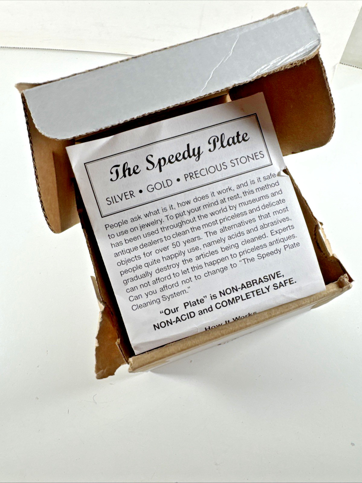 NEW OLD STOCK QVC The Speedy Plate w Activator &Instructions Tarnish Remover Pro