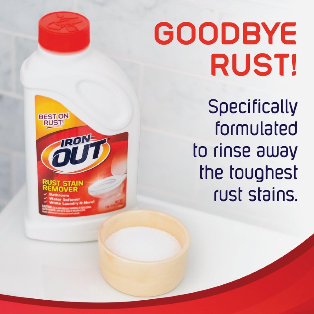Iron OUT Powder Rust Stain Remover, Remove and Prevent Rust Stains in Bathrooms,