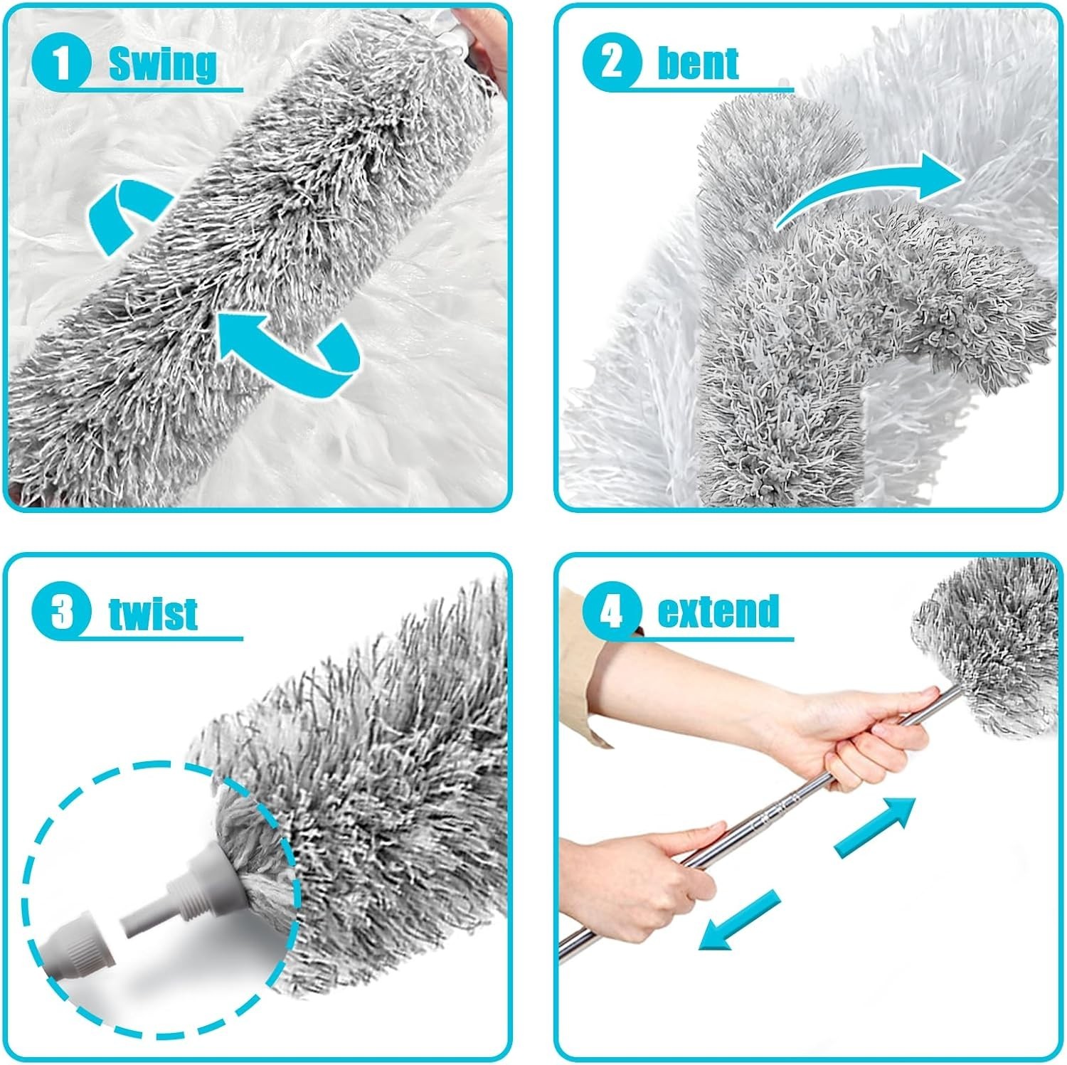 Versatile 110-Inch Feather Duster – Perfect for Cleaning Fans, Blinds & Ceilings