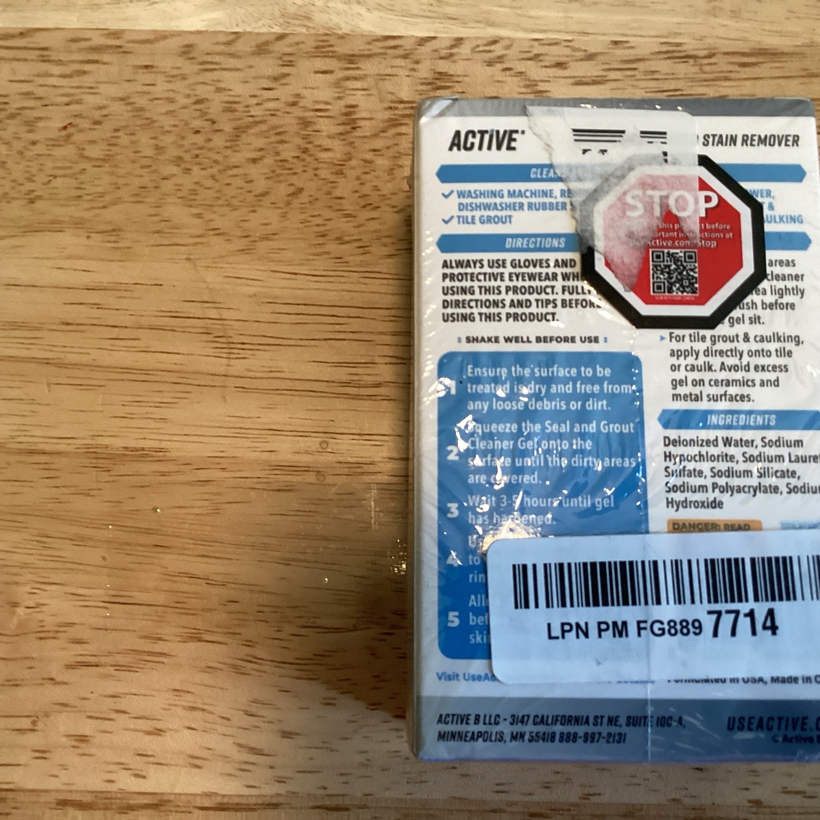 NEW & SEALED – Active Mold Stain Remover Seal Grout Deep Clean 7oz – Deodorizes