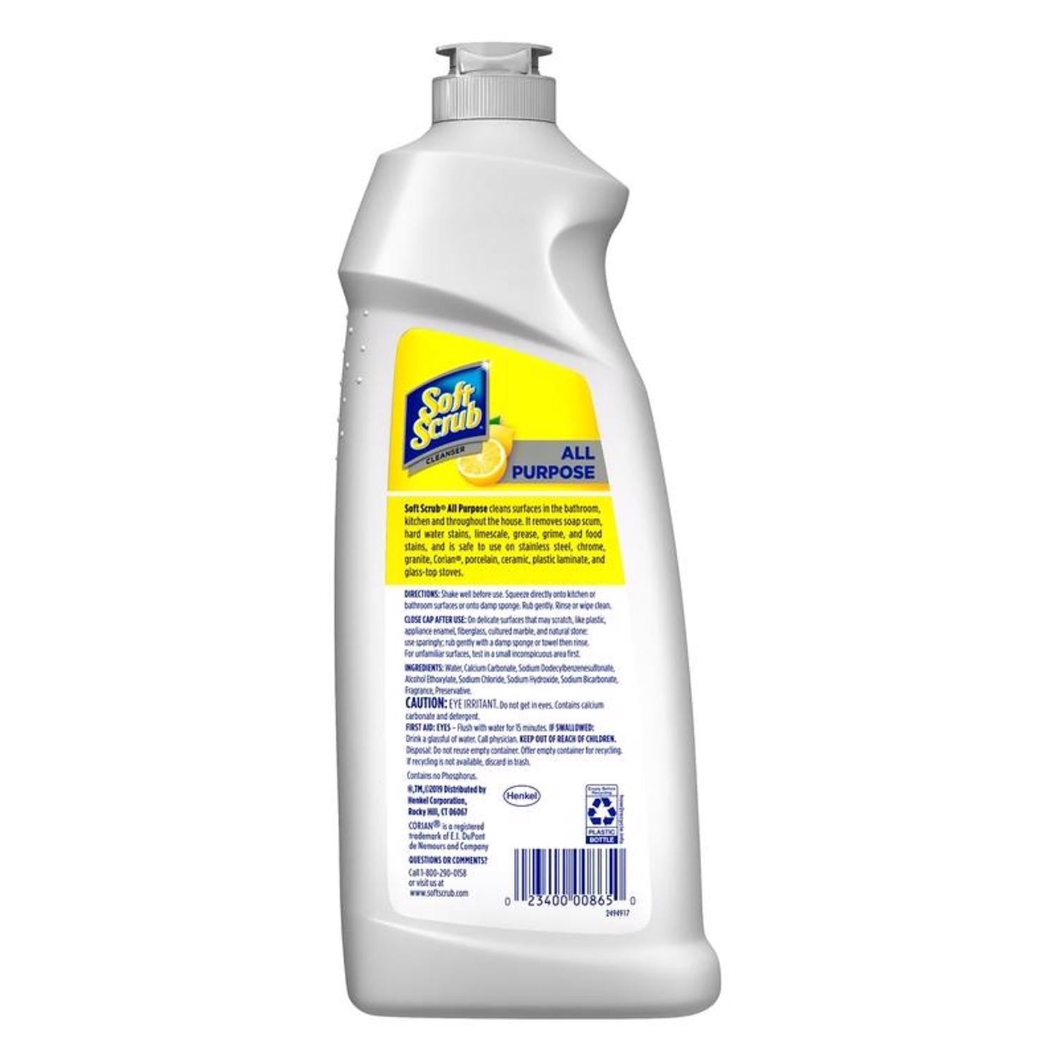 Soft Scrub 000865 Lemon Scent All Purpose Bath and Kitchen Cleanser 26 oz.