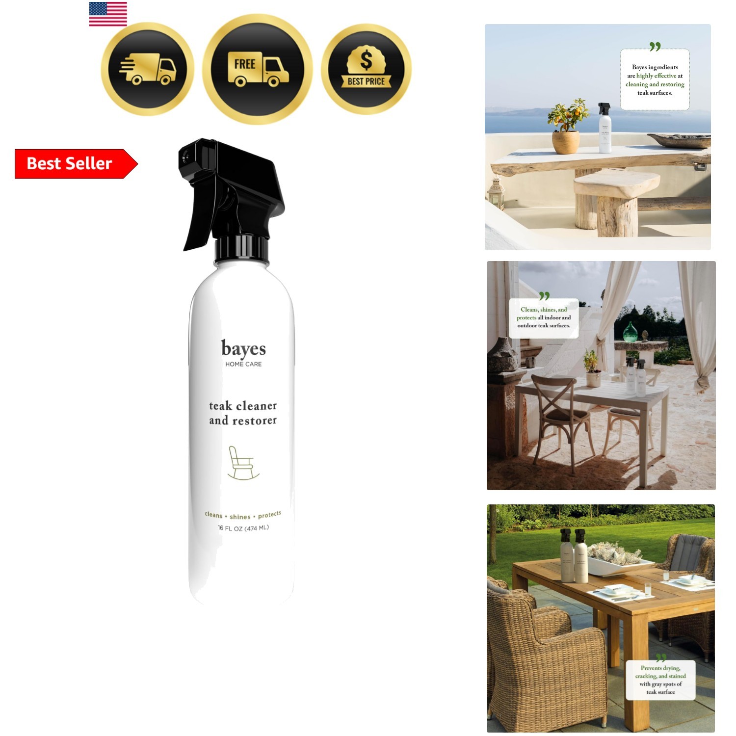 High Performance Teak Cleaner & Restorer – Cleans, Shines, and Protects – Mai…