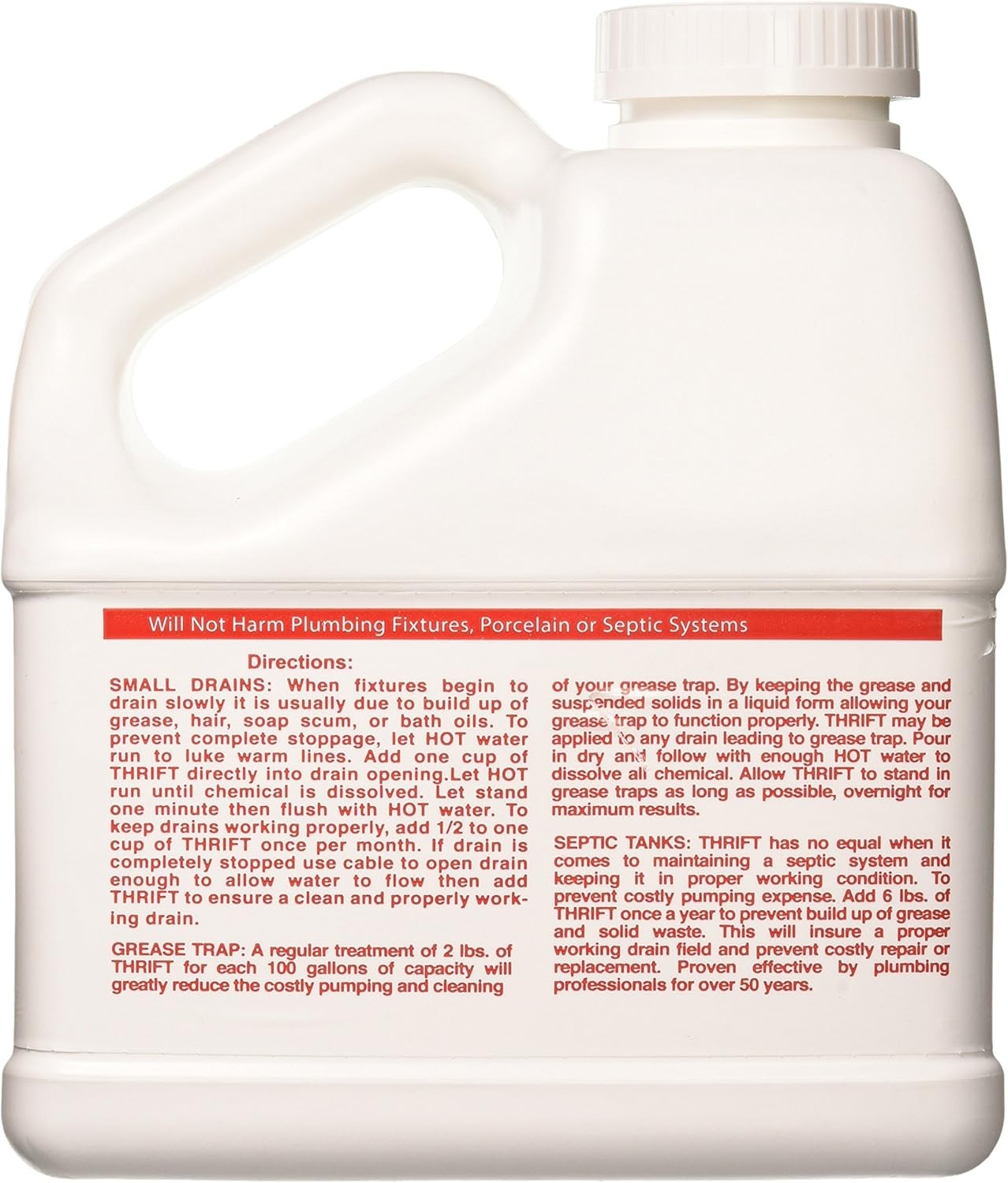 Thrift FBA_T-600 Alkaline Based 6 lb. Granular Drain Cleaner, White,Dry