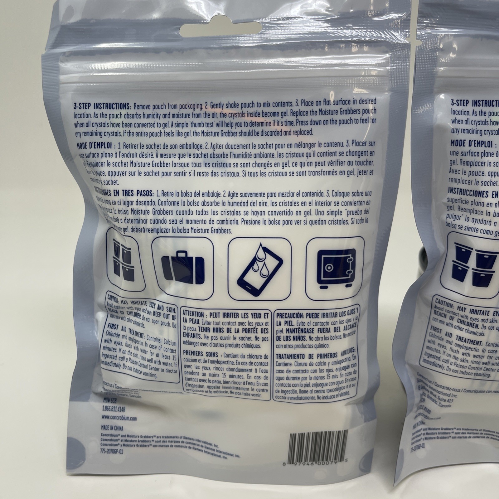 2 Pack – Concrobium Moisture Grabbers Humidity Absorbing Pouch Mini 2.1 Oz.