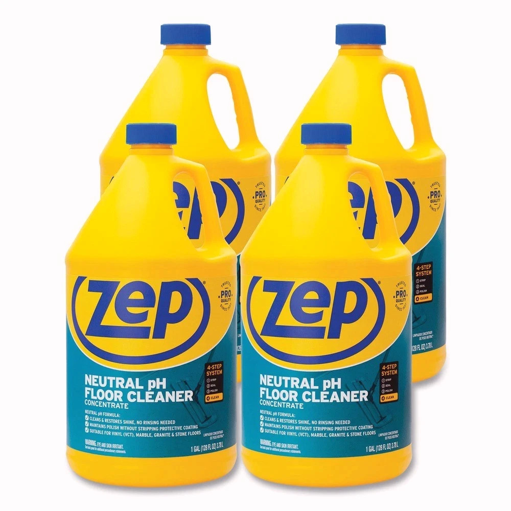 Zep Commercial ZUNEUT128CT Neutral Floor Cleaner – Fresh Scent (4/Carton) New