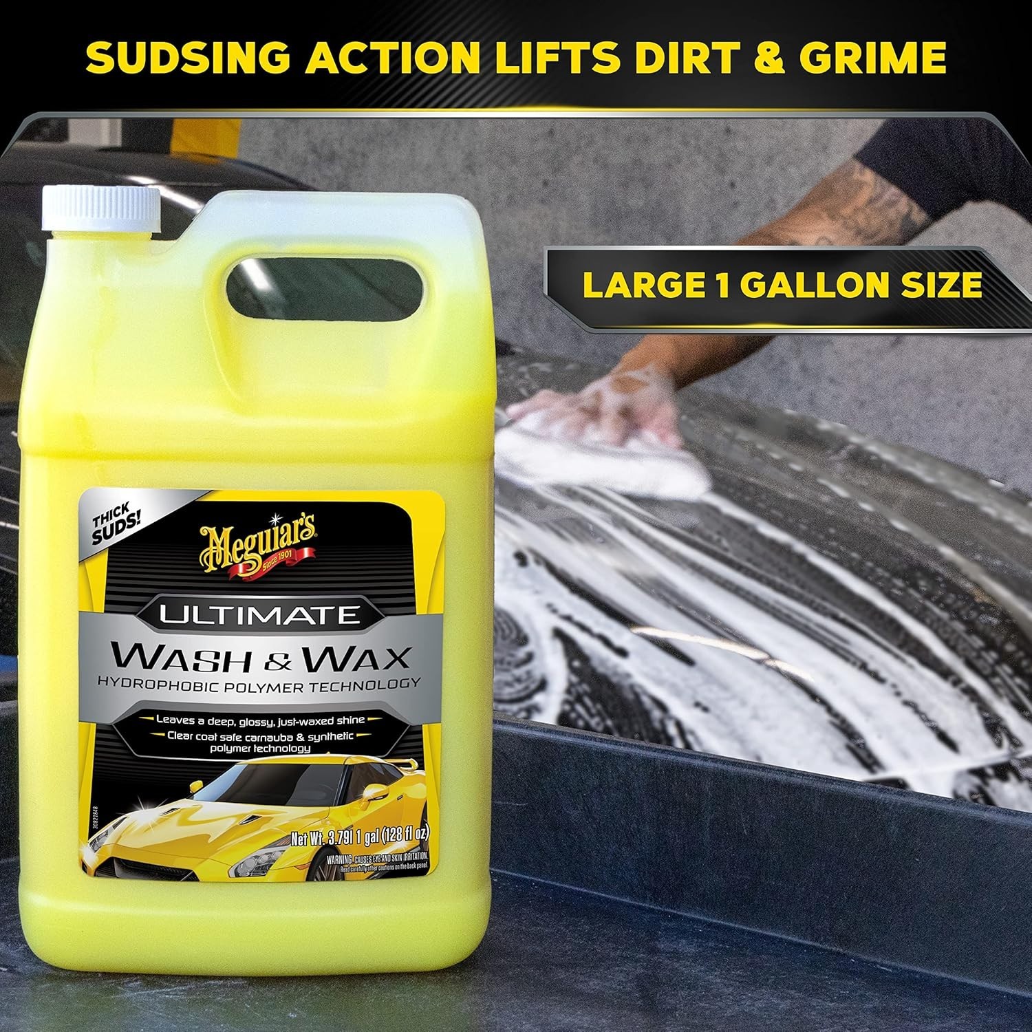 Meguiar’s Ultimate Wash & Wax Car Wash Soap 1 Gallon pH Balanced Formula