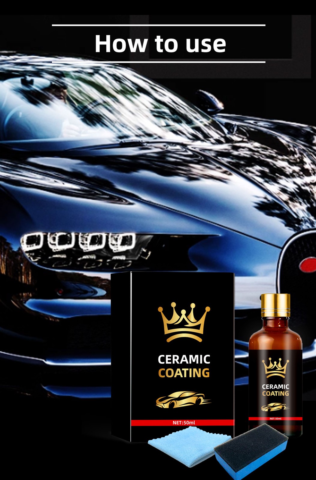 Auto Ceramic Coating,Hydrophobic Coating Agent, Long Lasting Detailing Supplies