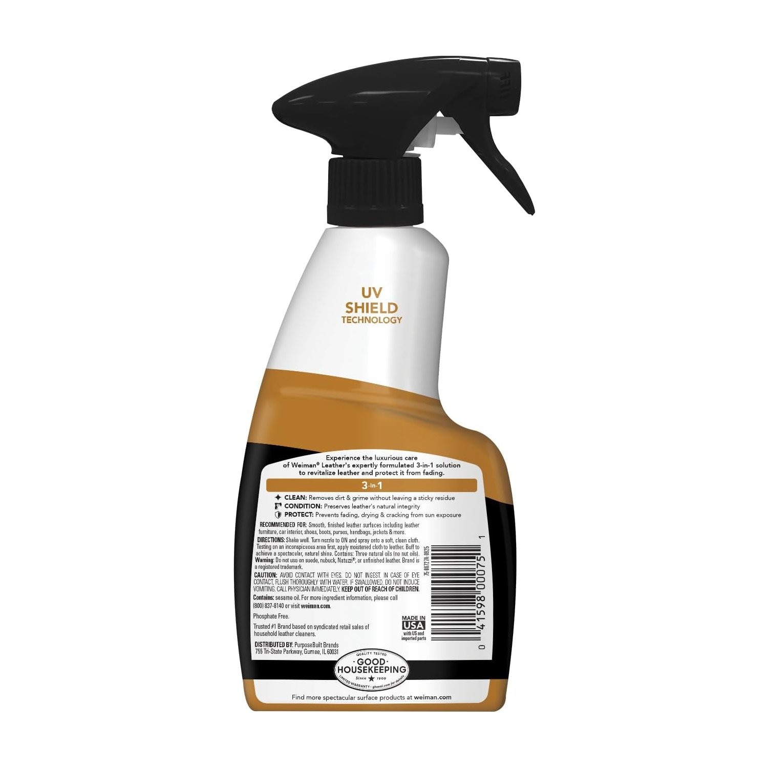 UV Protection Leather Cleaner & Conditioner 12 Fl Oz for Auto & Furniture