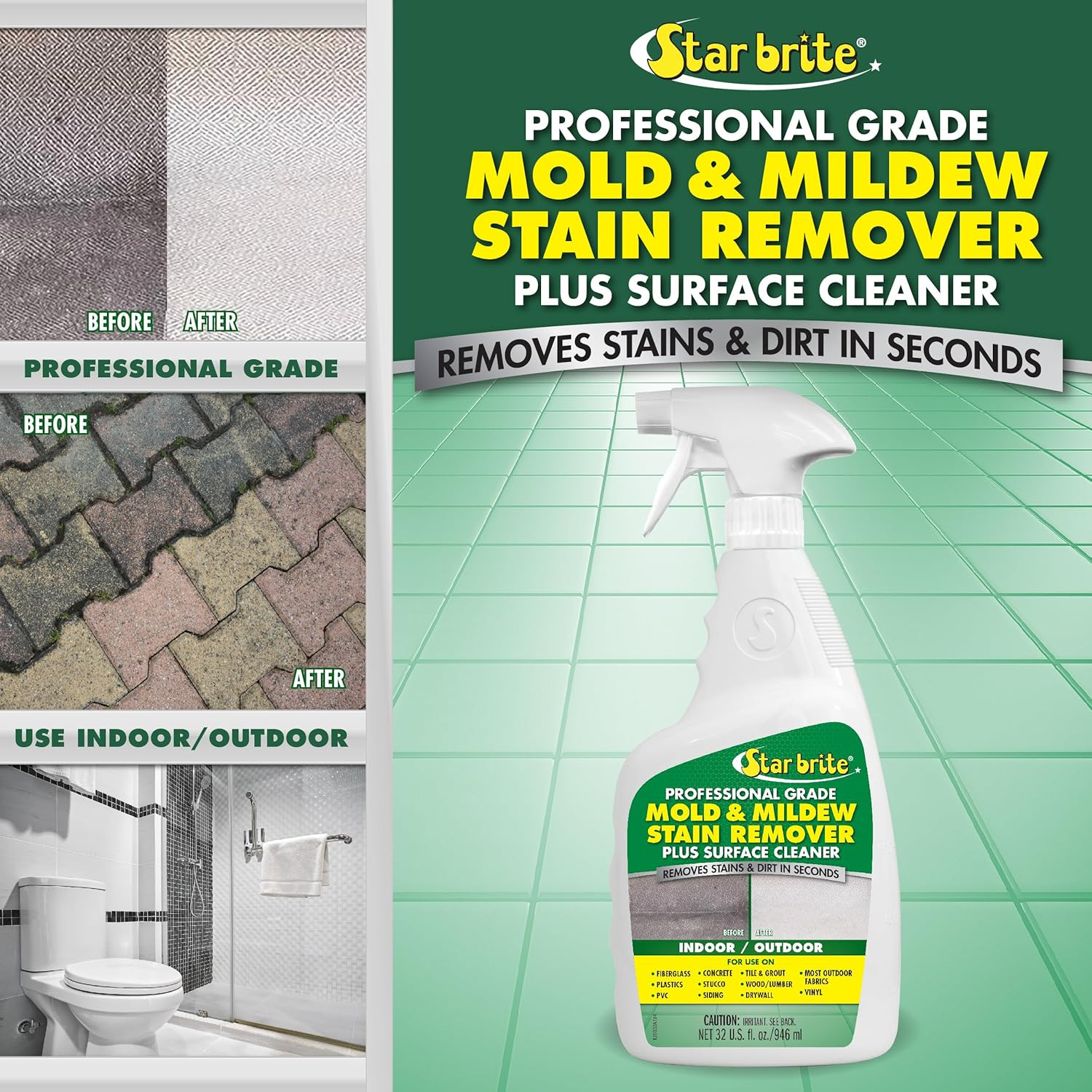 Professional Grade Mold & Mildew Stain Remover – 32 OZ (120032)