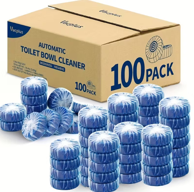 100PCS Toilet Cleaner Tablets Long Lasting Low Odor Stain Remover Home RV Cleani