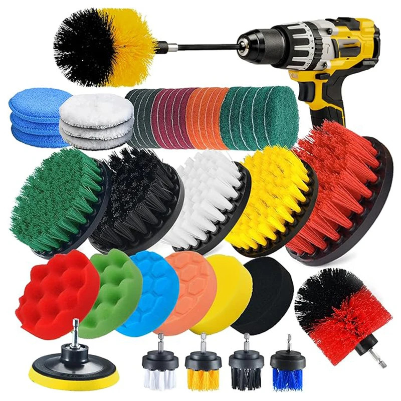 UNTIOR Electric Drill Brush Attachment Set Power Scrubber Brush Car Polisher