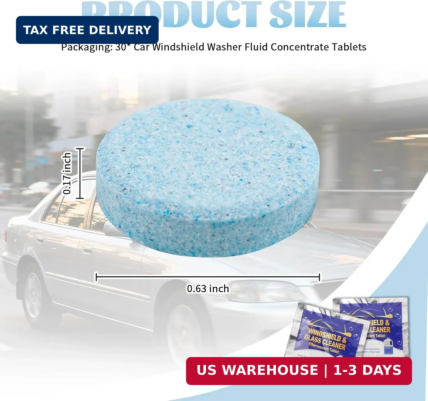 30PCS Car Windshield Washer Tablets,Windshield Washer Fluid Tablets Provide Clea